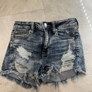 high rise jean shorts